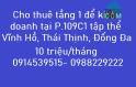Cho thuê tầng 1 để kinh doanh tại P.109C1 tập thể Vĩnh Hồ, Thái Thịnh, Đống Đa; 0988229222
