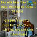 Bán nhà hẻm Trần Quang Diệu, Phường 14, Quận 3, TP. HCM