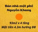 Bán nhà mặt phố Nguyễn Khang, 93m2 x 4 tầng, 4.3m mặt tiền - LH: 0906299843