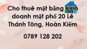 Cho thuê mặt bằng kinh doanh mặt phố 20 Lê Thánh Tông, Hoàn Kiếm; 0789128202