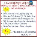 Bán gấp nhà 2 tầng mới cứng-55m2-Rộng 5m-Hẻm ô tô-Đường Đỗ Xuân Hợp.